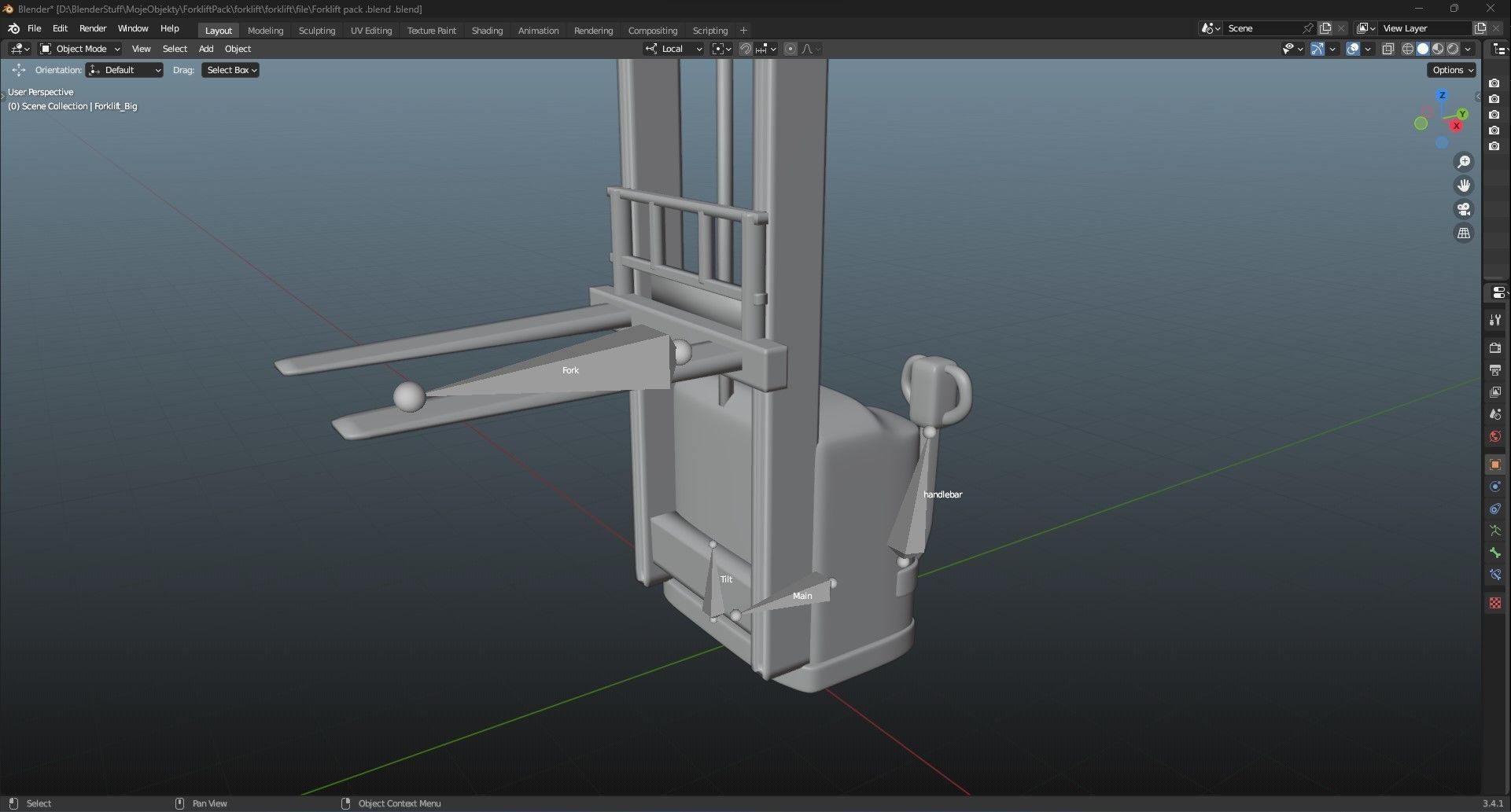 Forklift Pack with textures and Rig 3D model_22