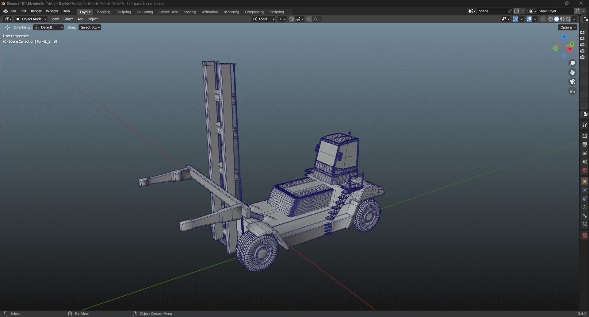 Forklift Pack with textures and Rig 3D model_29