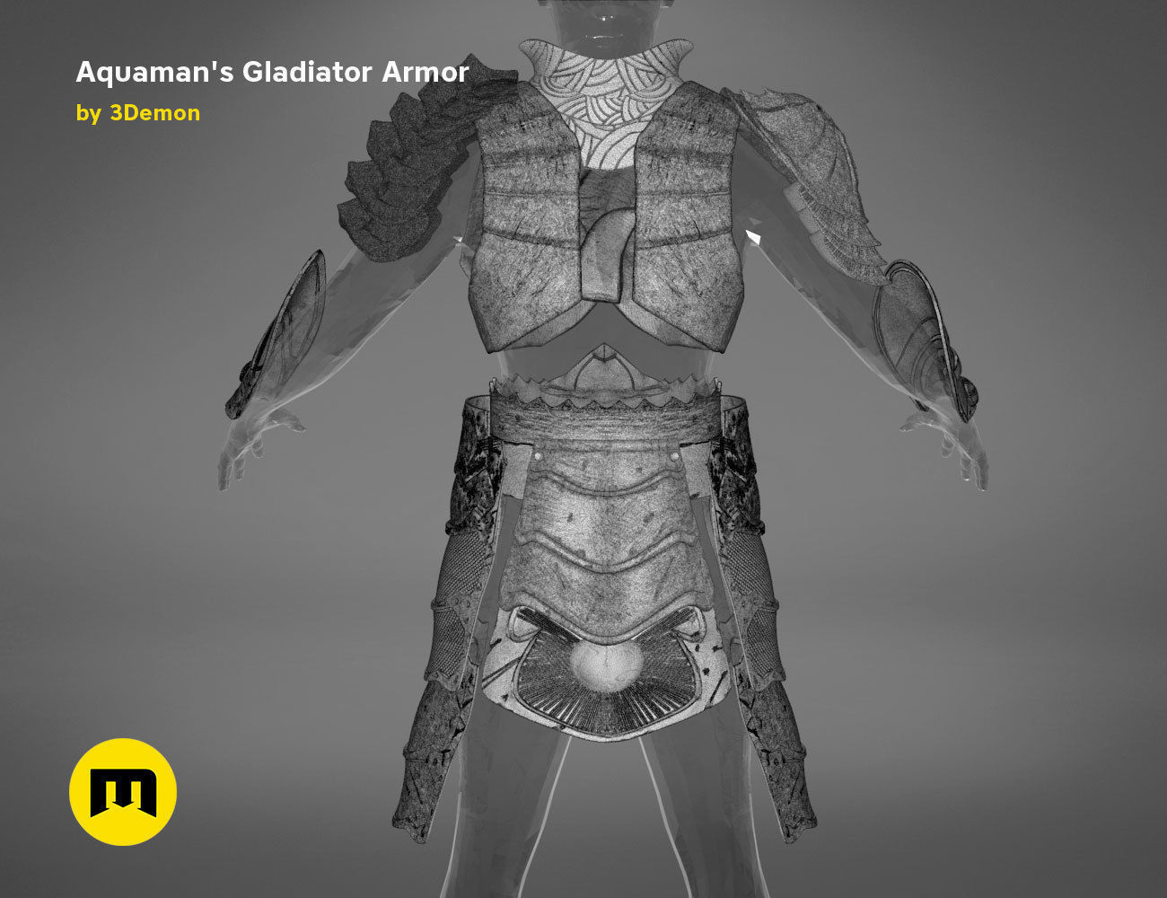 Aquaman Gladiator armor 3D print model_23