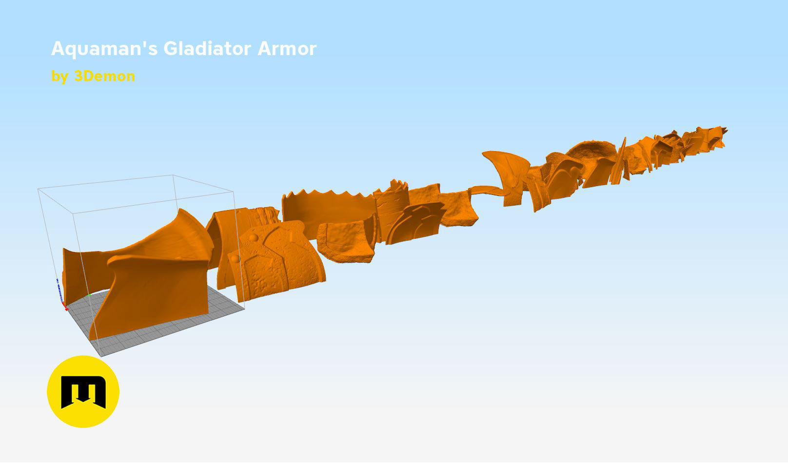 Aquaman Gladiator armor 3D print model_9