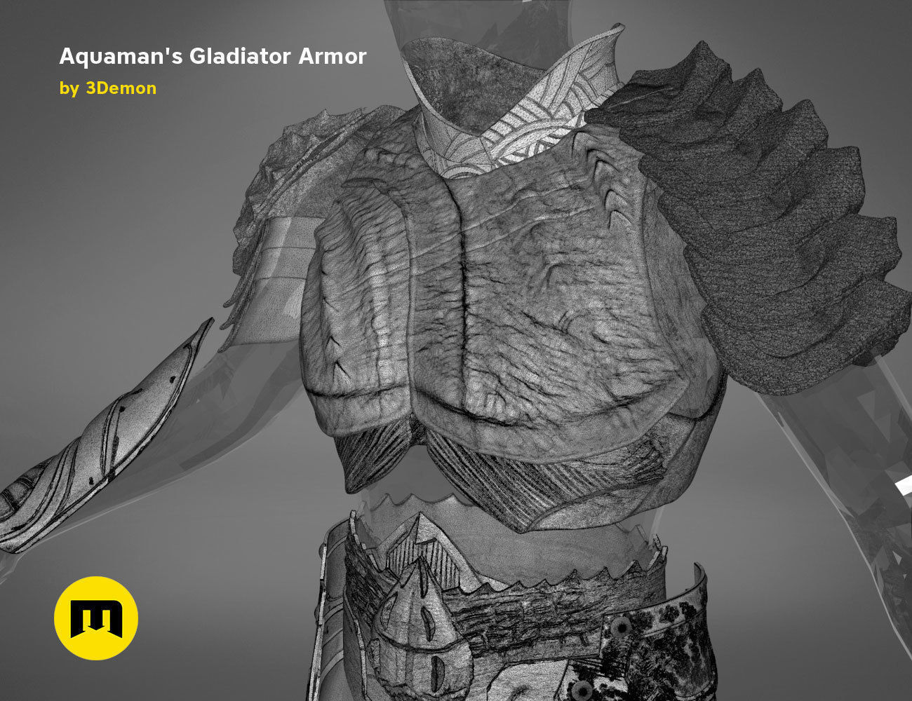 Aquaman Gladiator armor 3D print model_22
