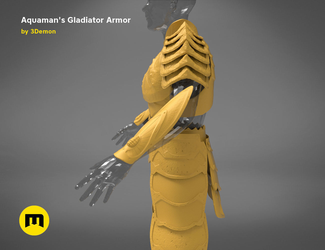Aquaman Gladiator armor 3D print model_15