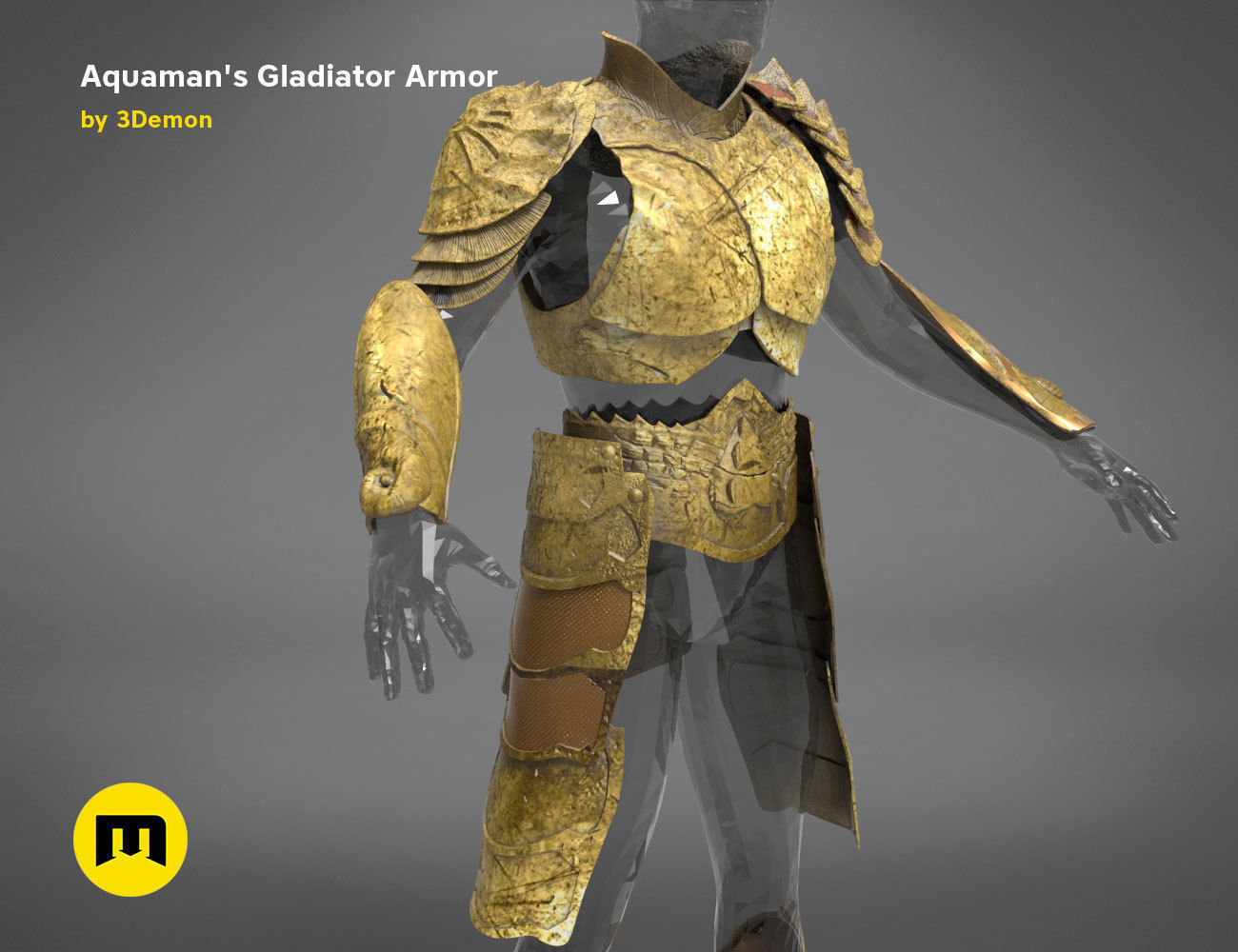 Aquaman Gladiator armor 3D print model_6