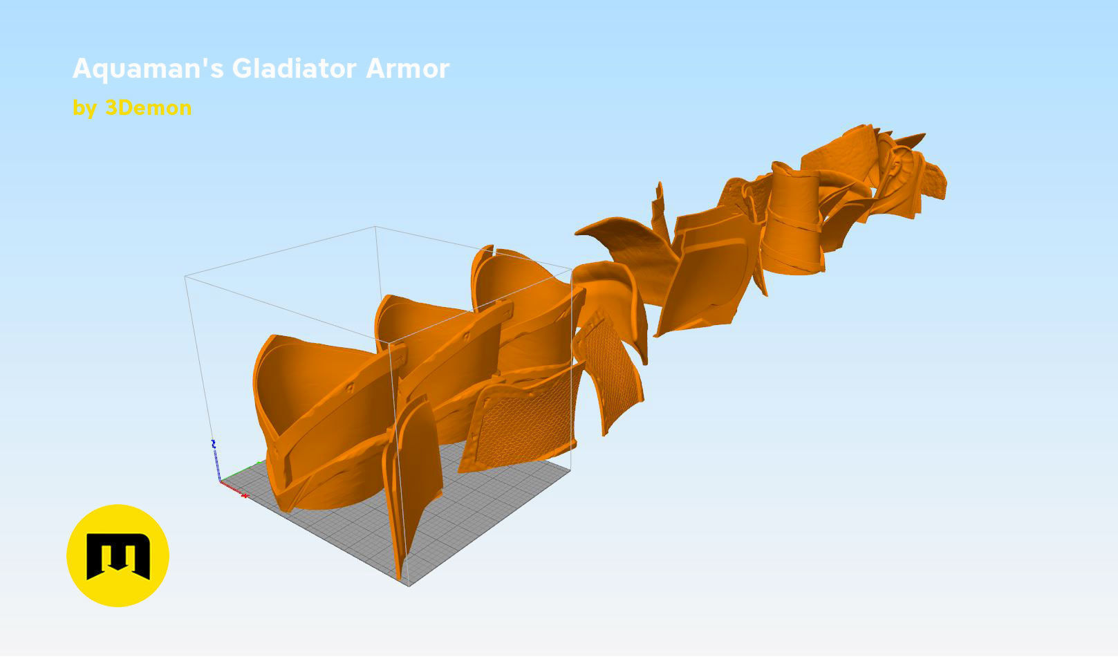 Aquaman Gladiator armor 3D print model_11