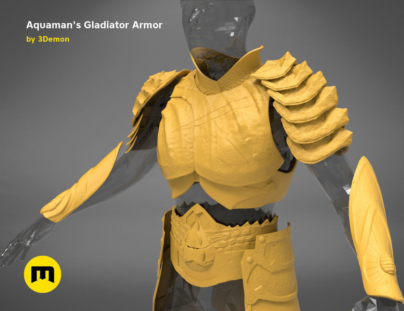 Aquaman Gladiator armor 3D print model_14