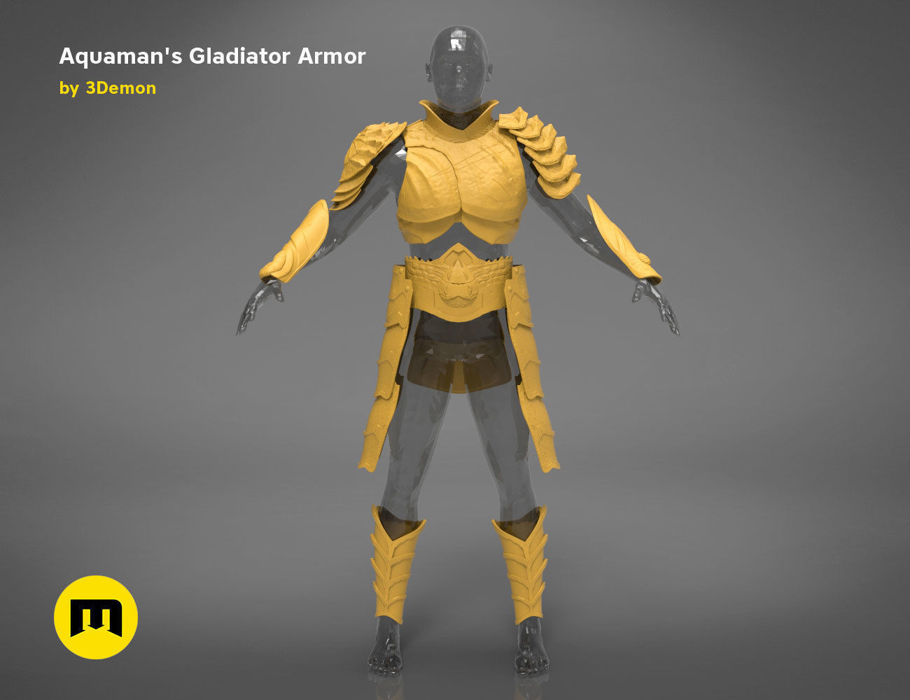 Aquaman Gladiator armor 3D print model_12