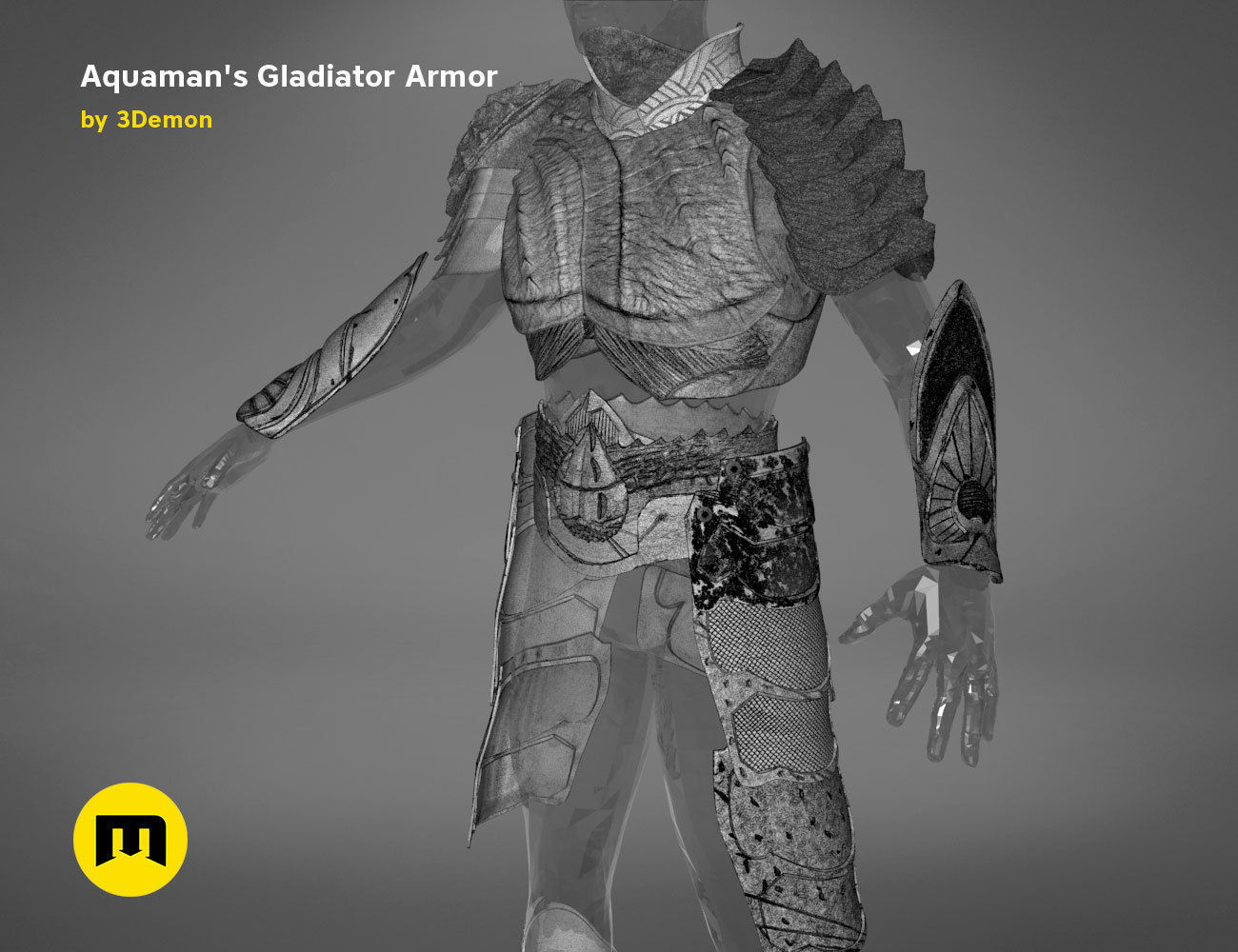 Aquaman Gladiator armor 3D print model_21