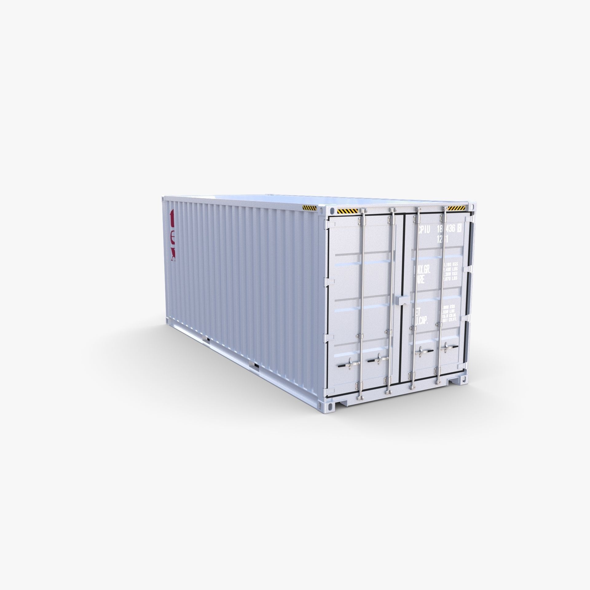 20ft Shipping Container Tex v2 3D model_4