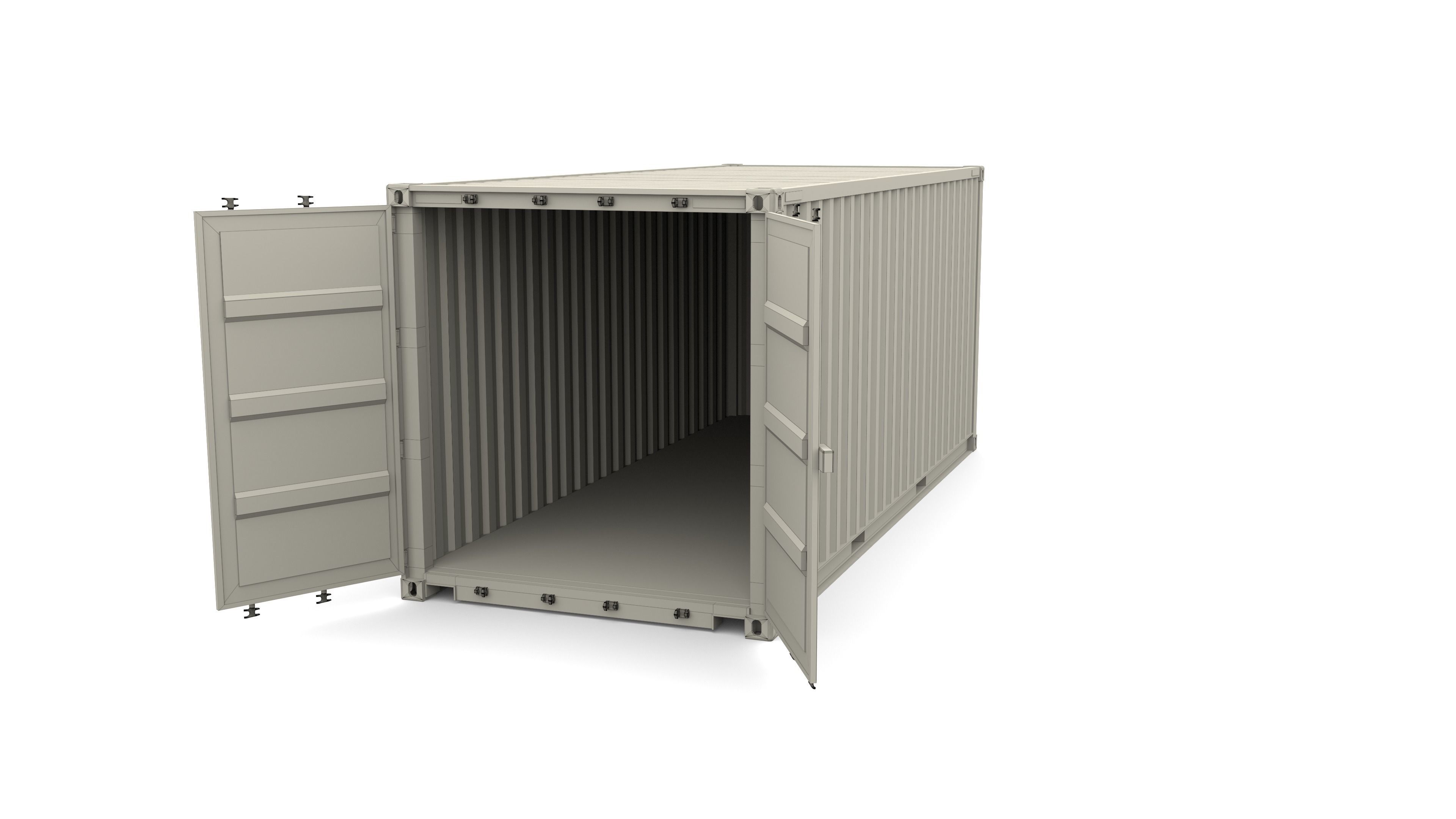 20ft Shipping Container Tex v2 3D model_11
