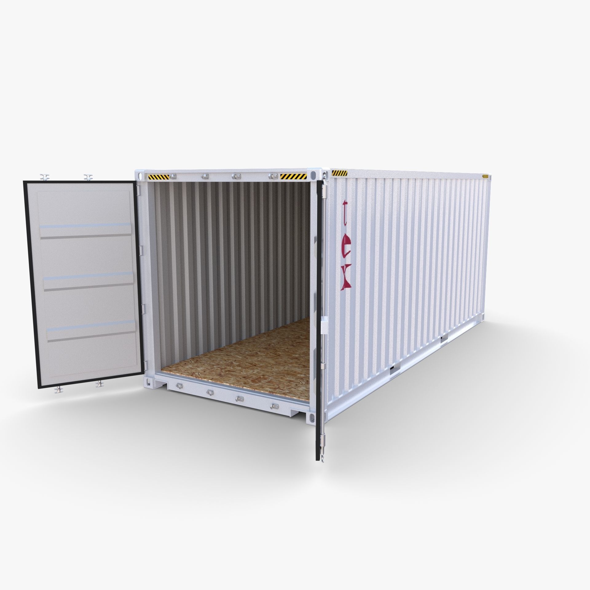 20ft Shipping Container Tex v2 3D model_10