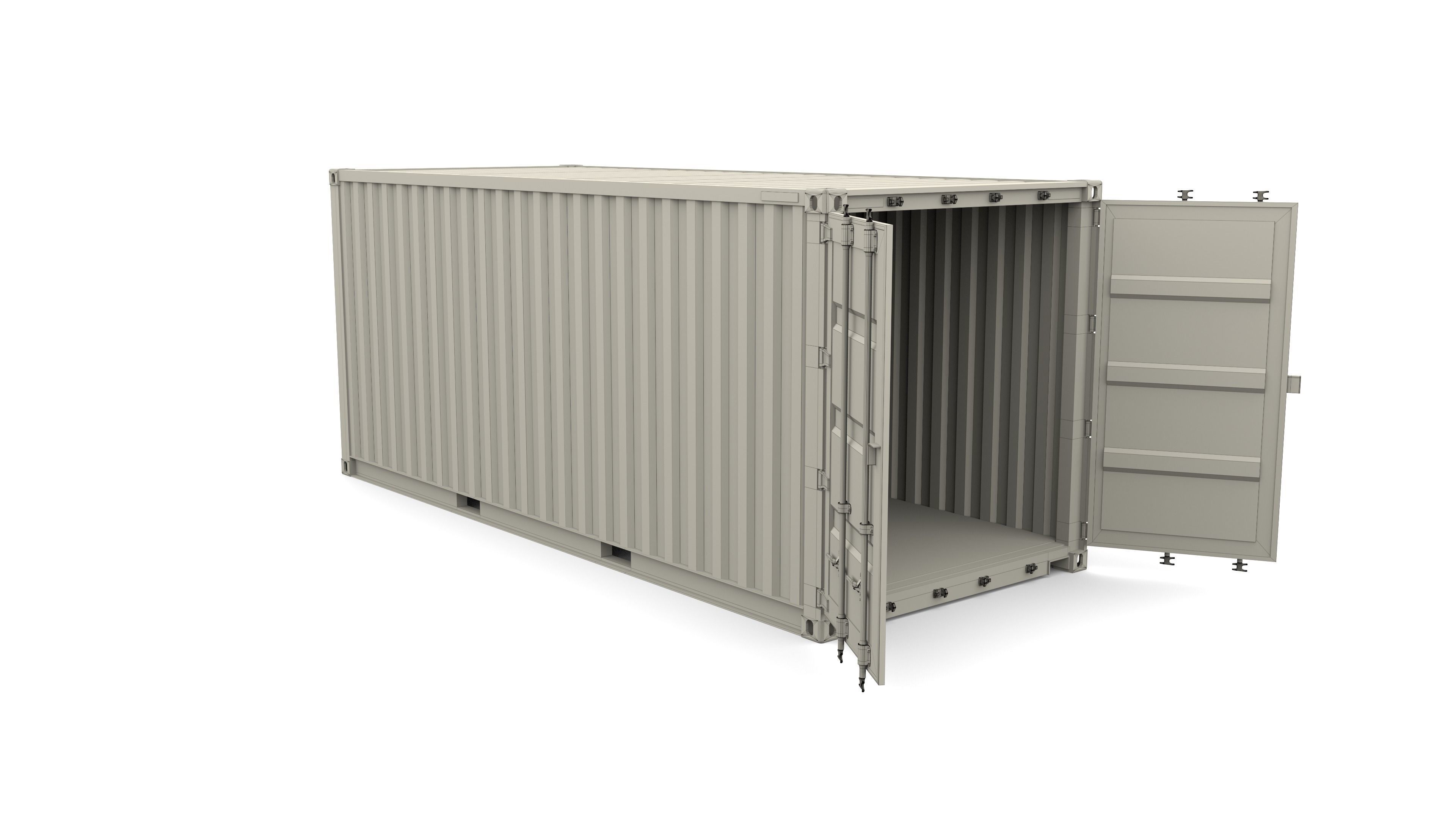 20ft Shipping Container Tex v2 3D model_13
