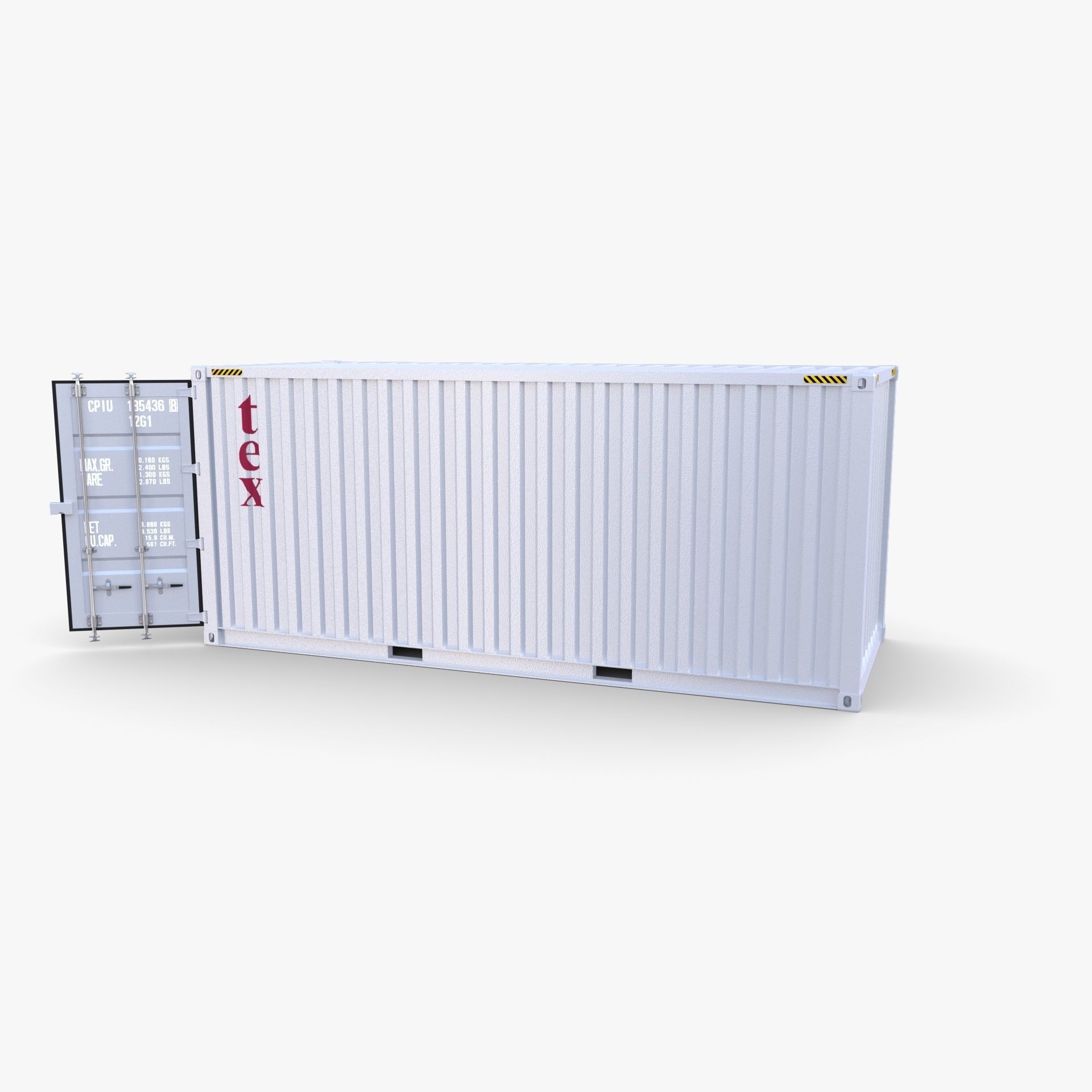 20ft Shipping Container Tex v2 3D model_7