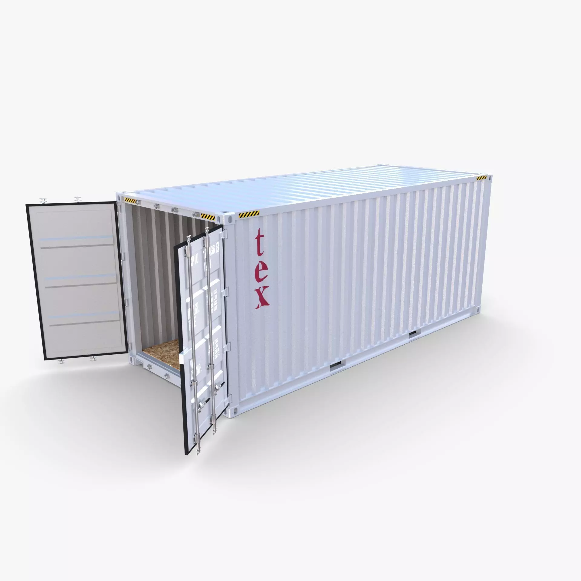 20ft Shipping Container Tex v2 3D model_0