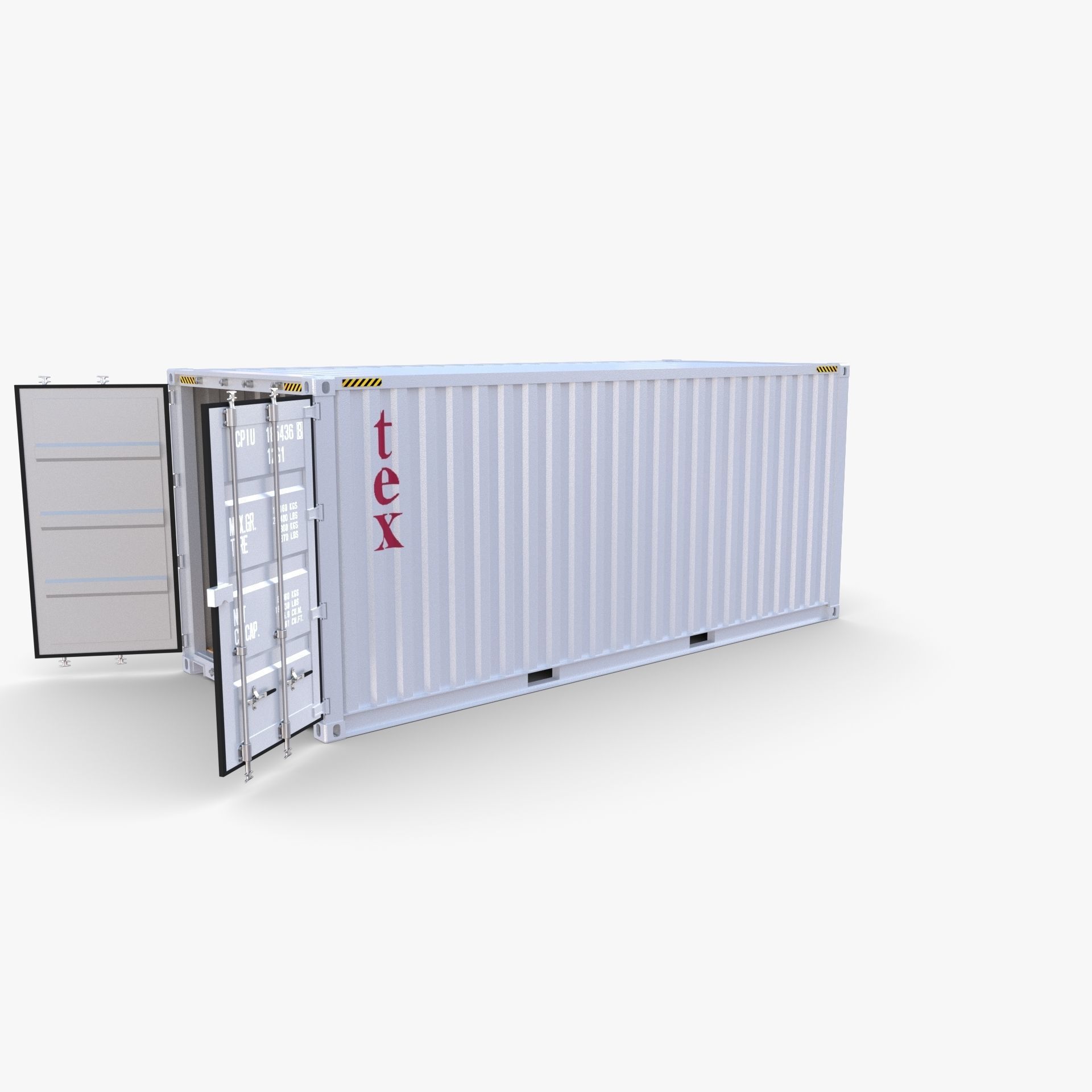 20ft Shipping Container Tex v2 3D model_6