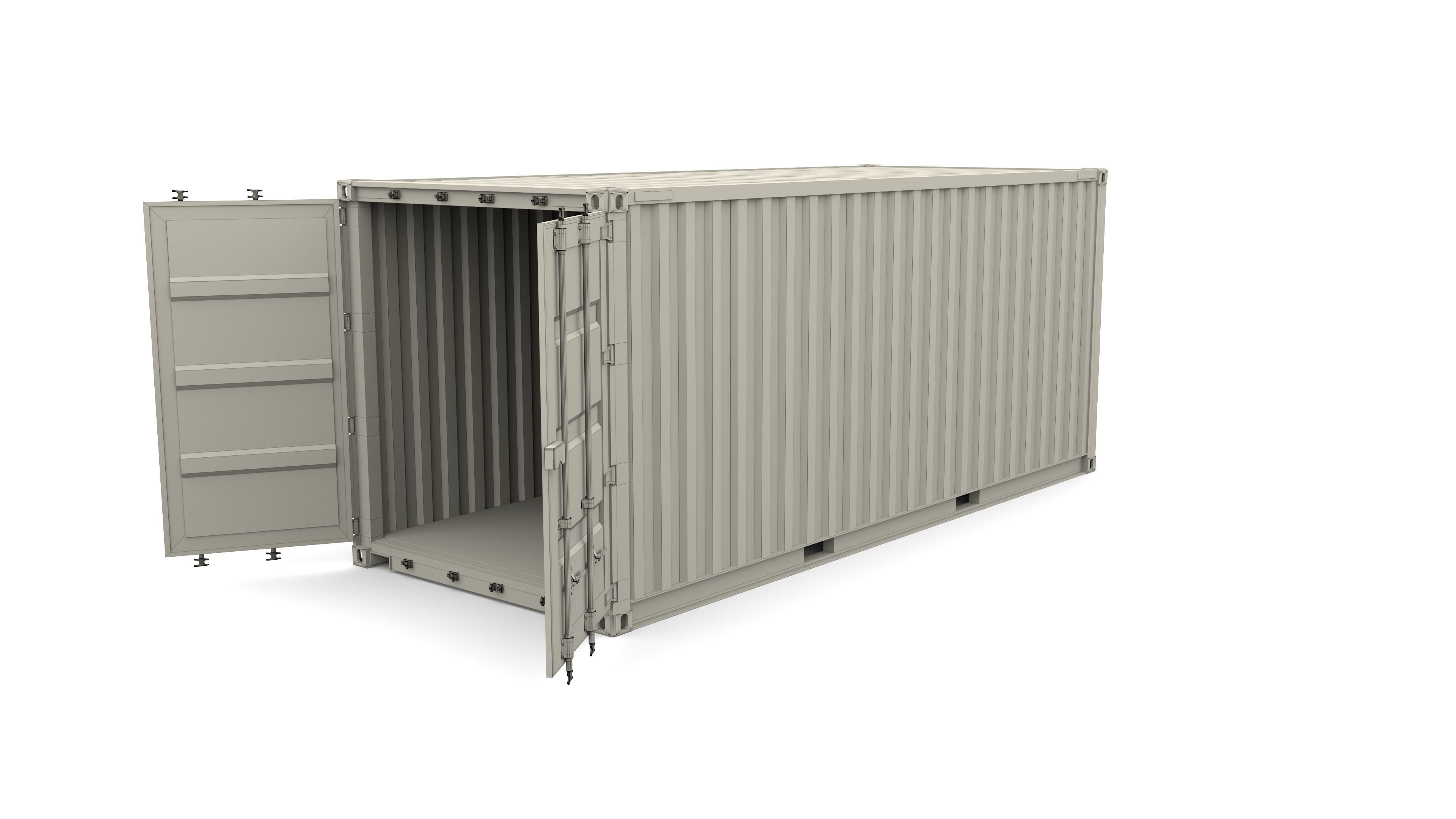 20ft Shipping Container Tex v2 3D model_12