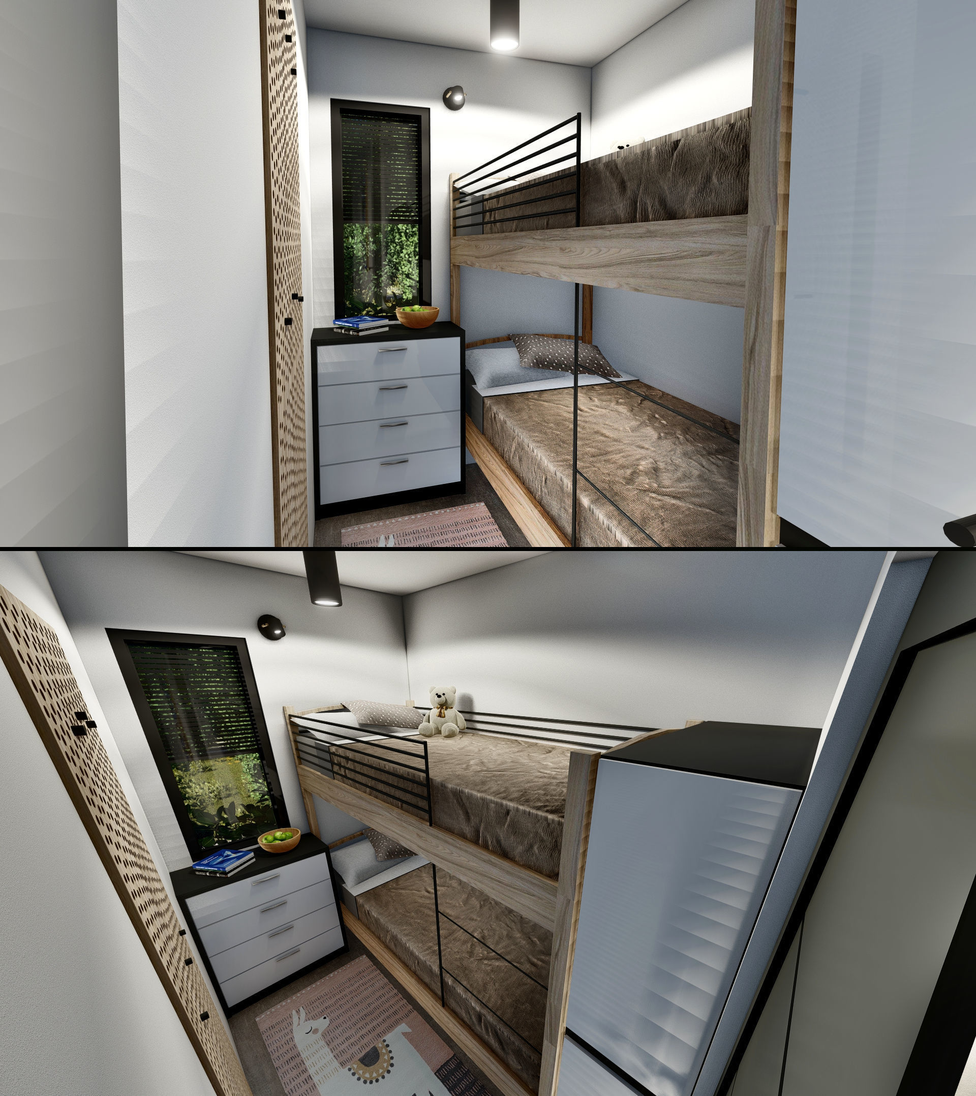 modern mobile home tiny house vacation house  on 44m2  3D plan 3D model_16