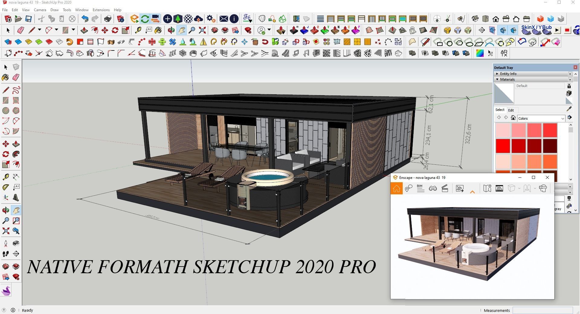 modern mobile home tiny house vacation house  on 44m2  3D plan 3D model_11