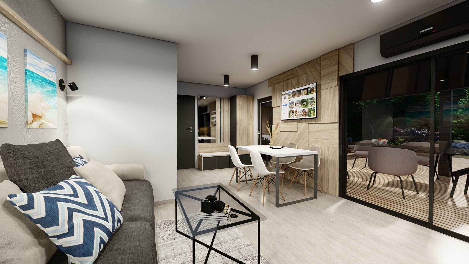 modern mobile home tiny house vacation house  on 44m2  3D plan 3D model_12