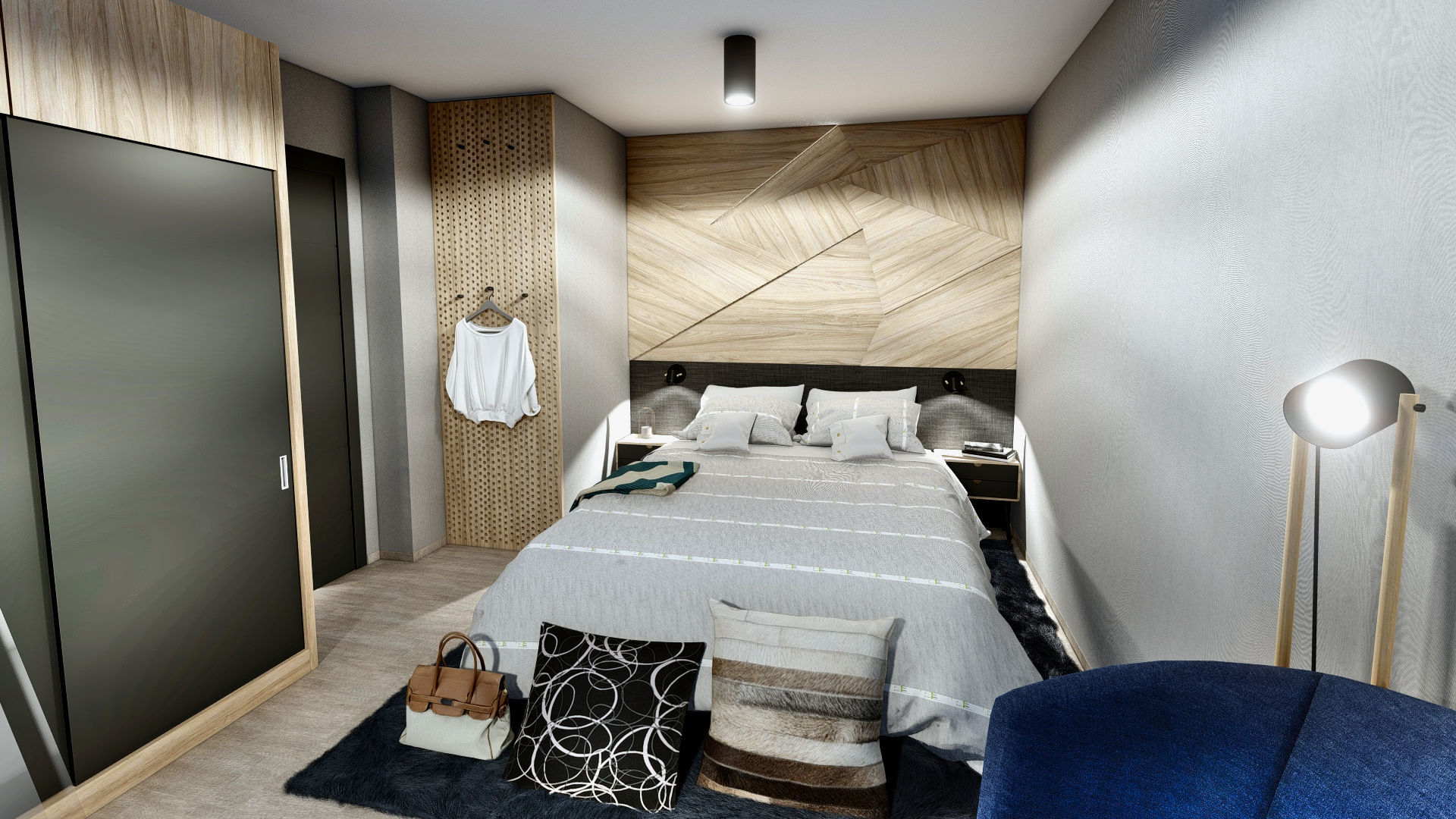 modern mobile home tiny house vacation house  on 44m2  3D plan 3D model_9