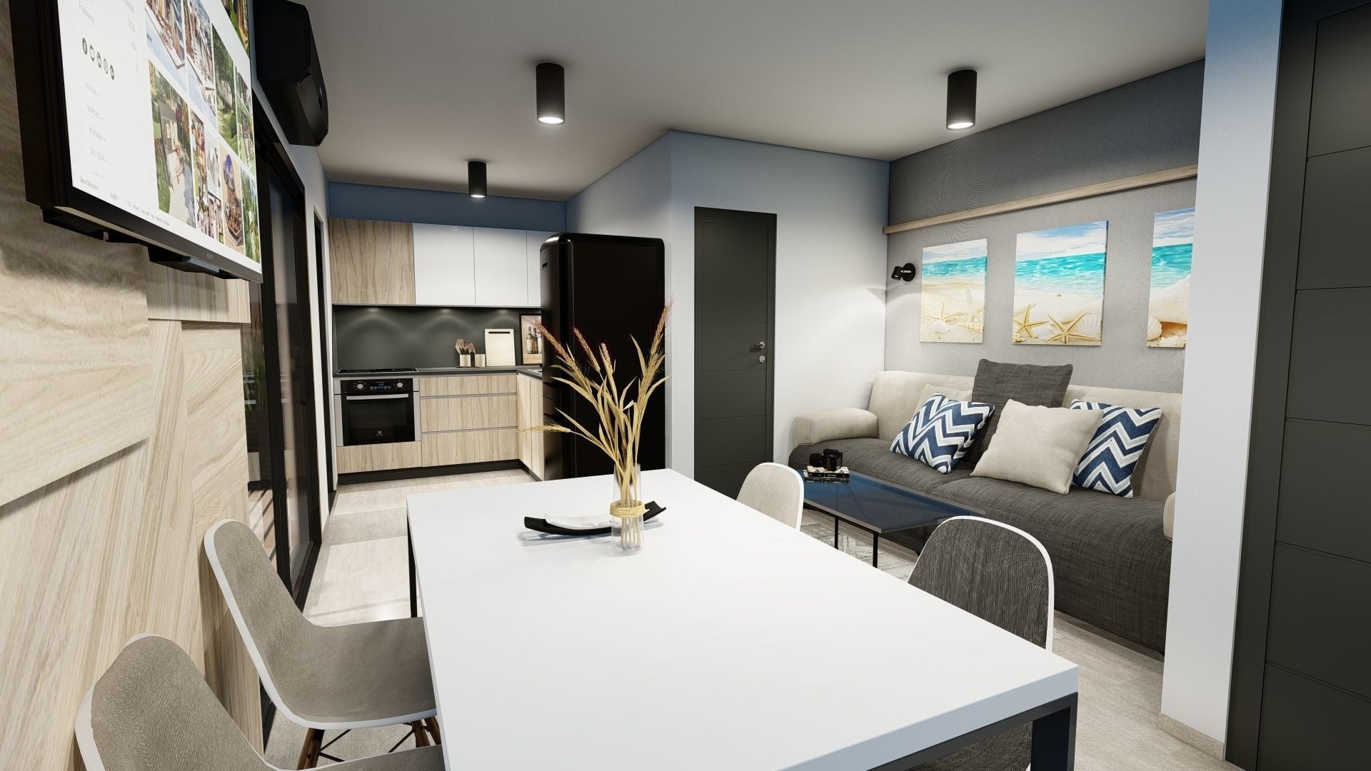 modern mobile home tiny house vacation house  on 44m2  3D plan 3D model_8