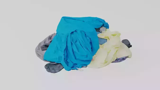 Pile of Clothes 3D Scanned Shirts Low-poly 3D model