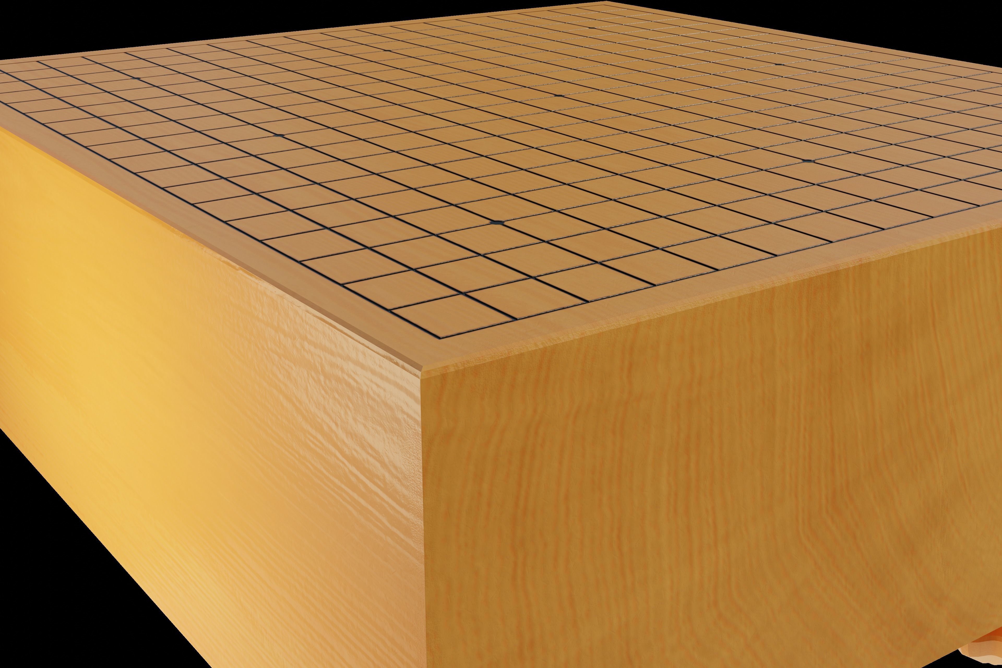 Go set game table Low-poly 3D model_9