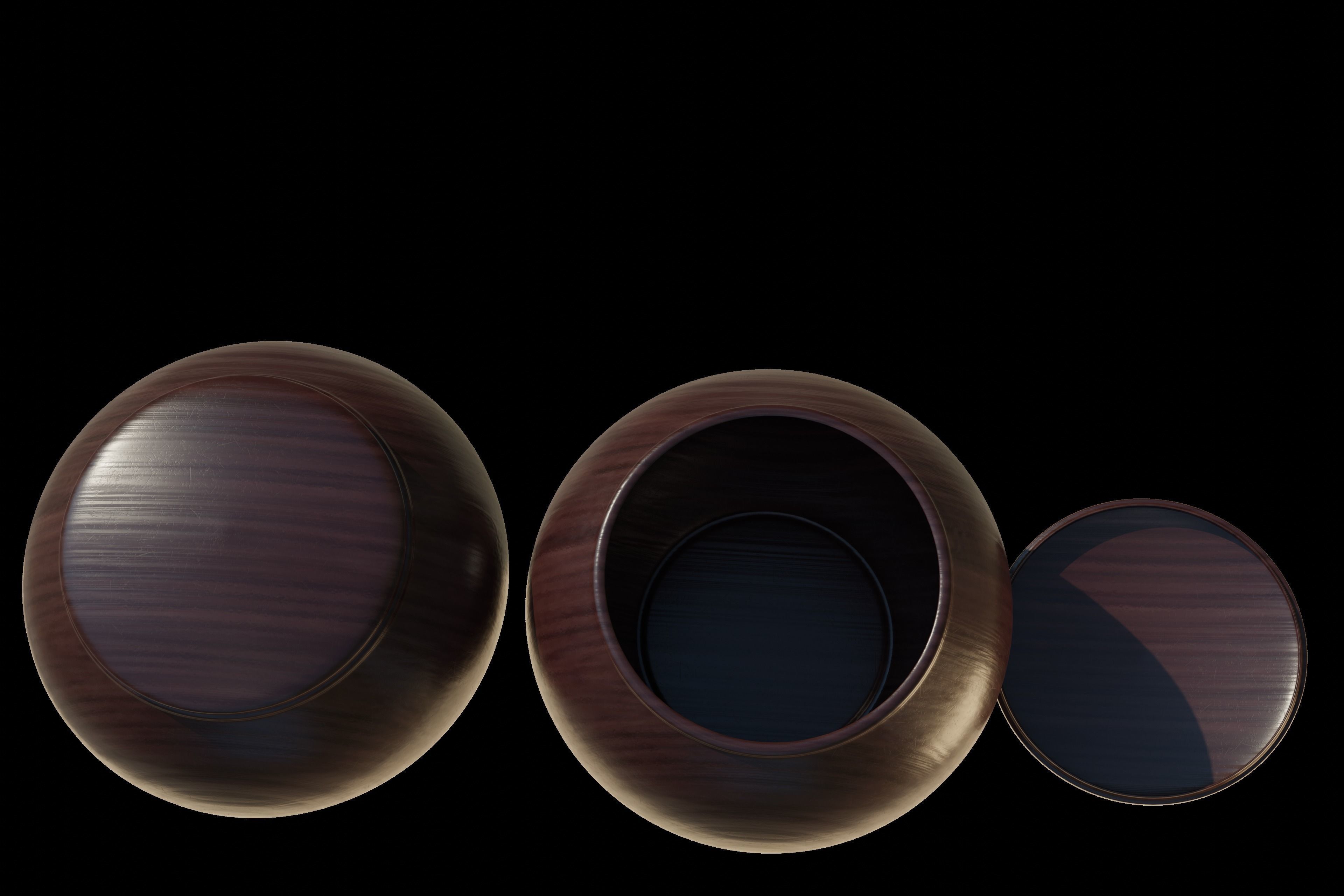 Go set game table Low-poly 3D model_15