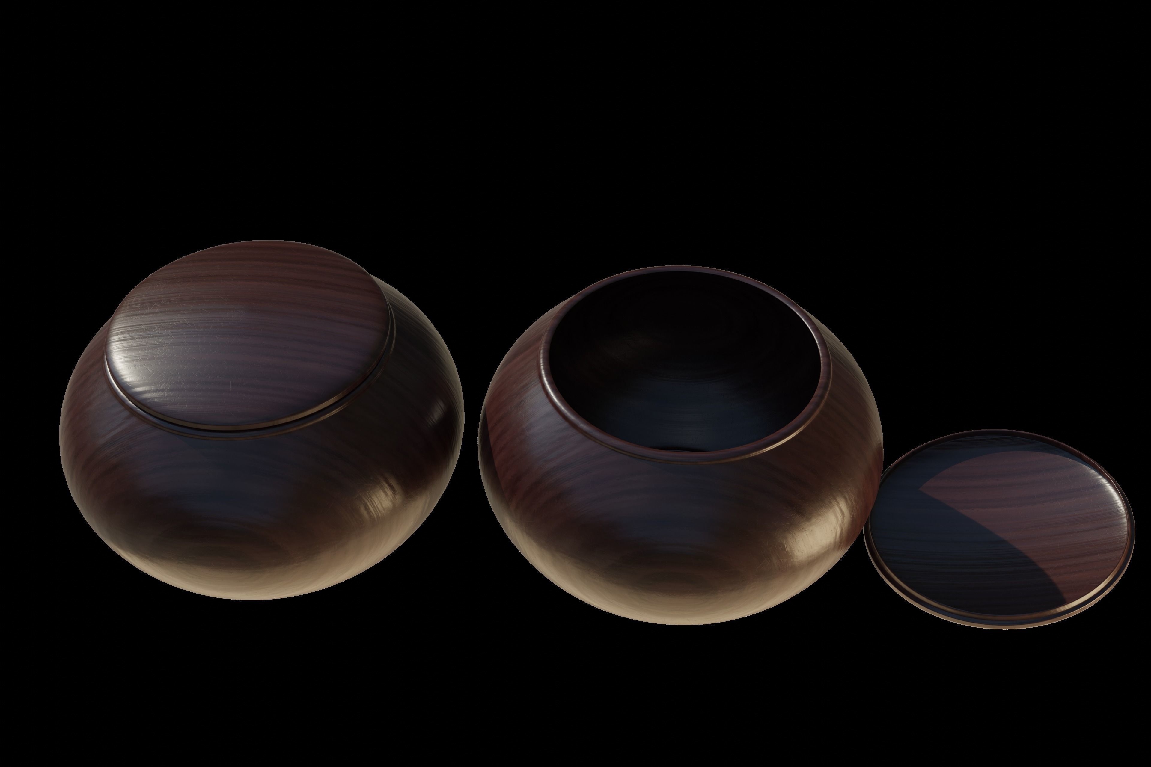 Go set game table Low-poly 3D model_16