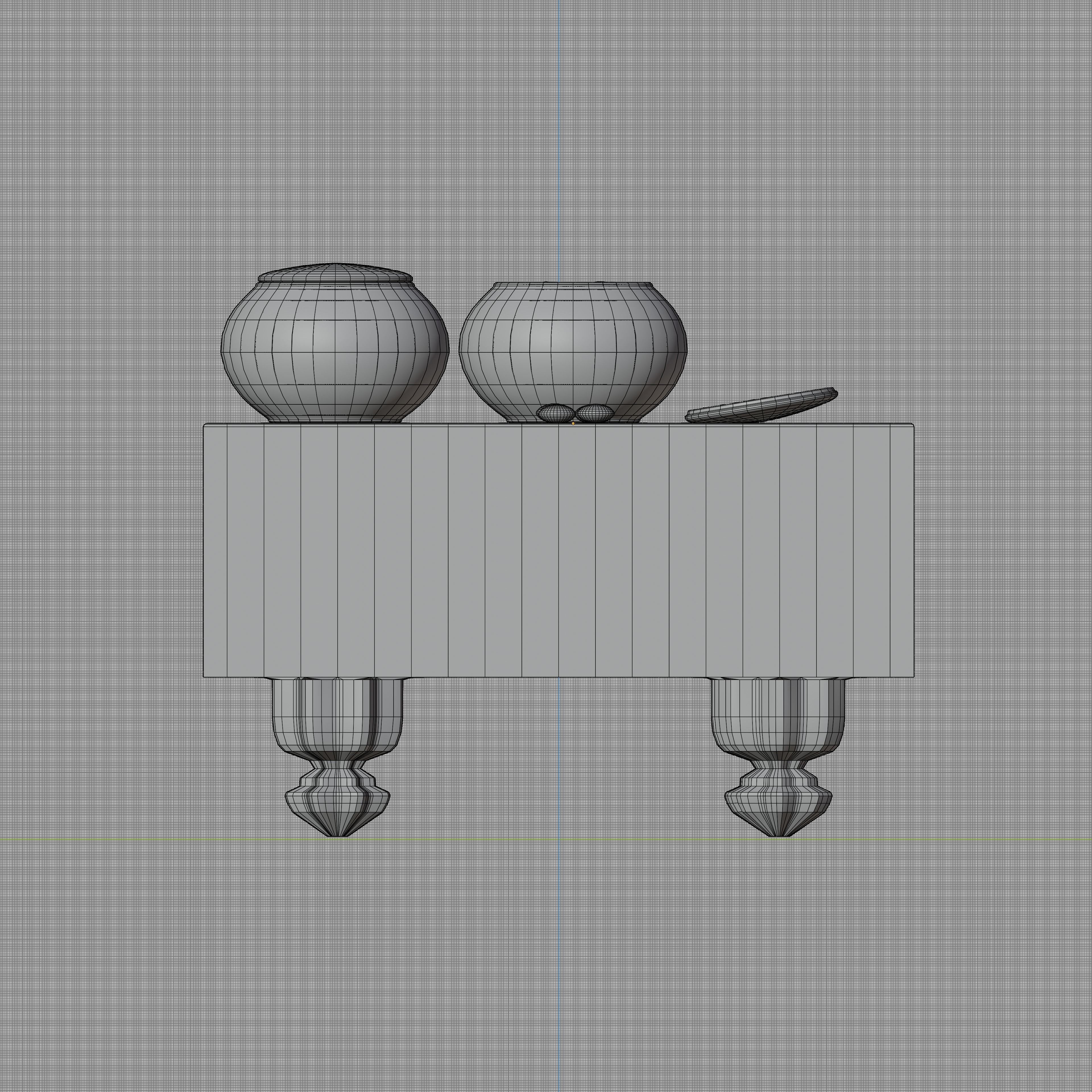 Go set game table Low-poly 3D model_17