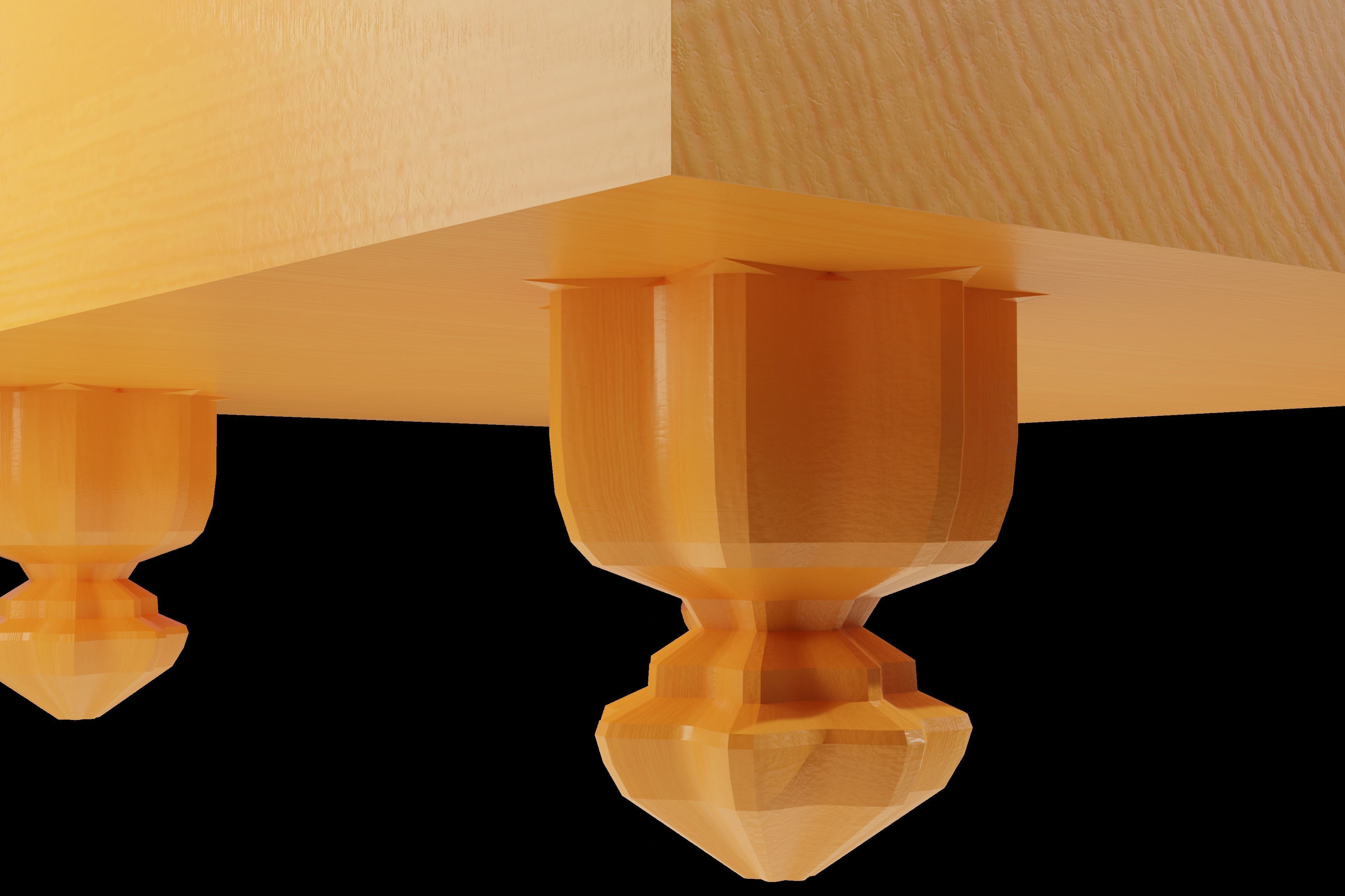 Go set game table Low-poly 3D model_11