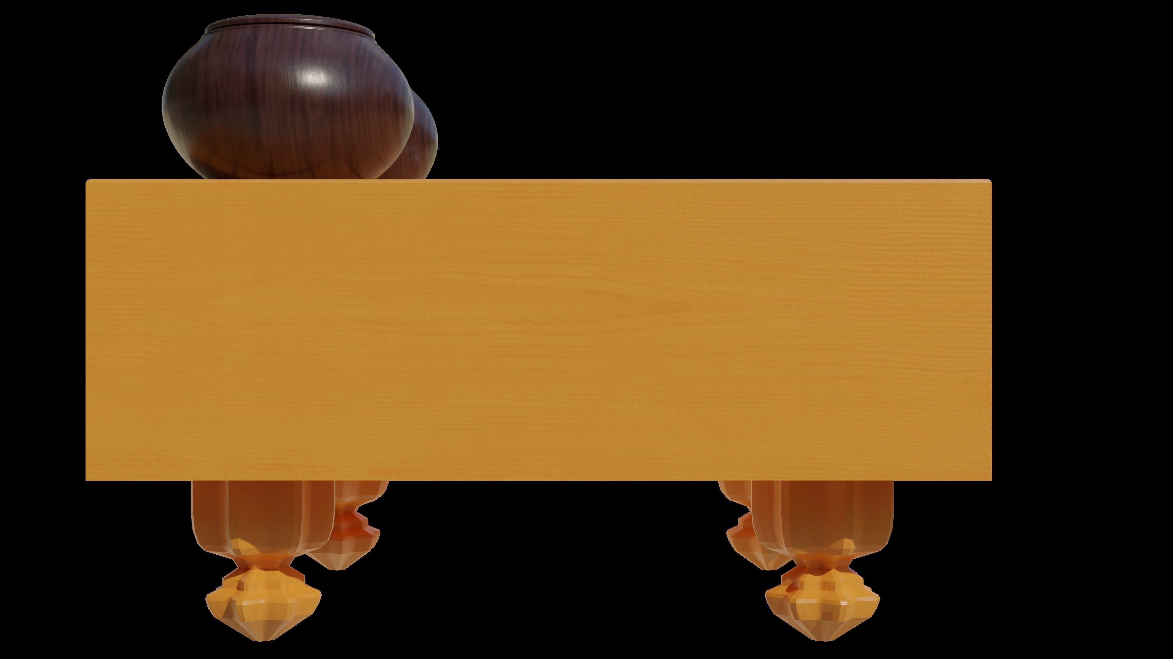 Go set game table Low-poly 3D model_10
