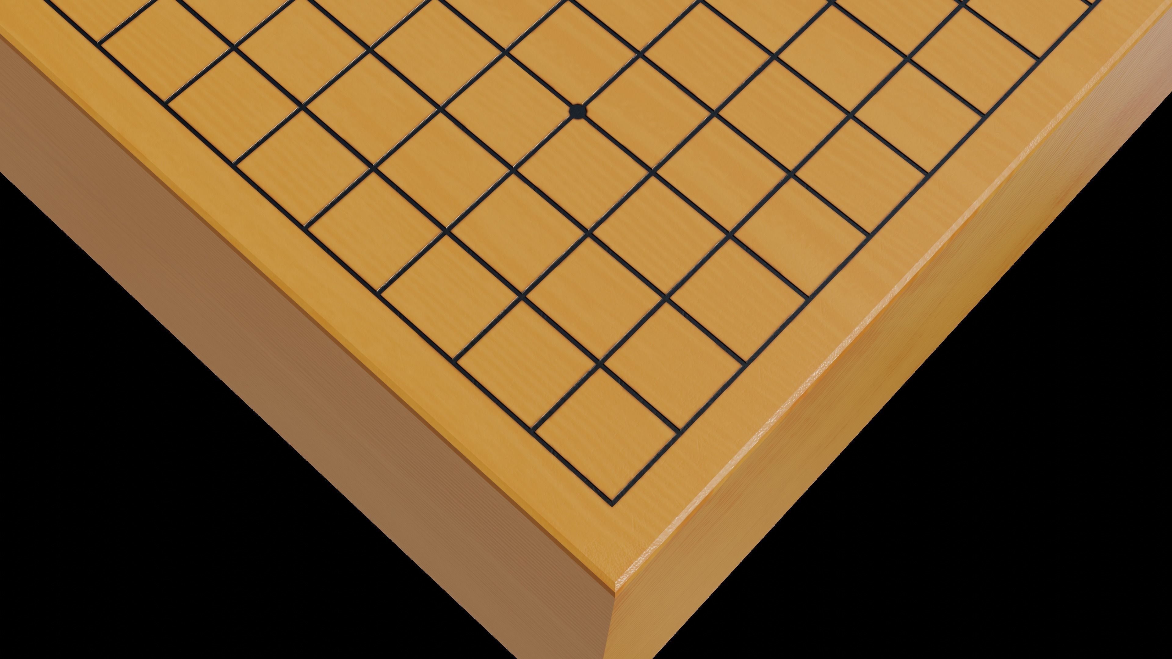 Go set game table Low-poly 3D model_8