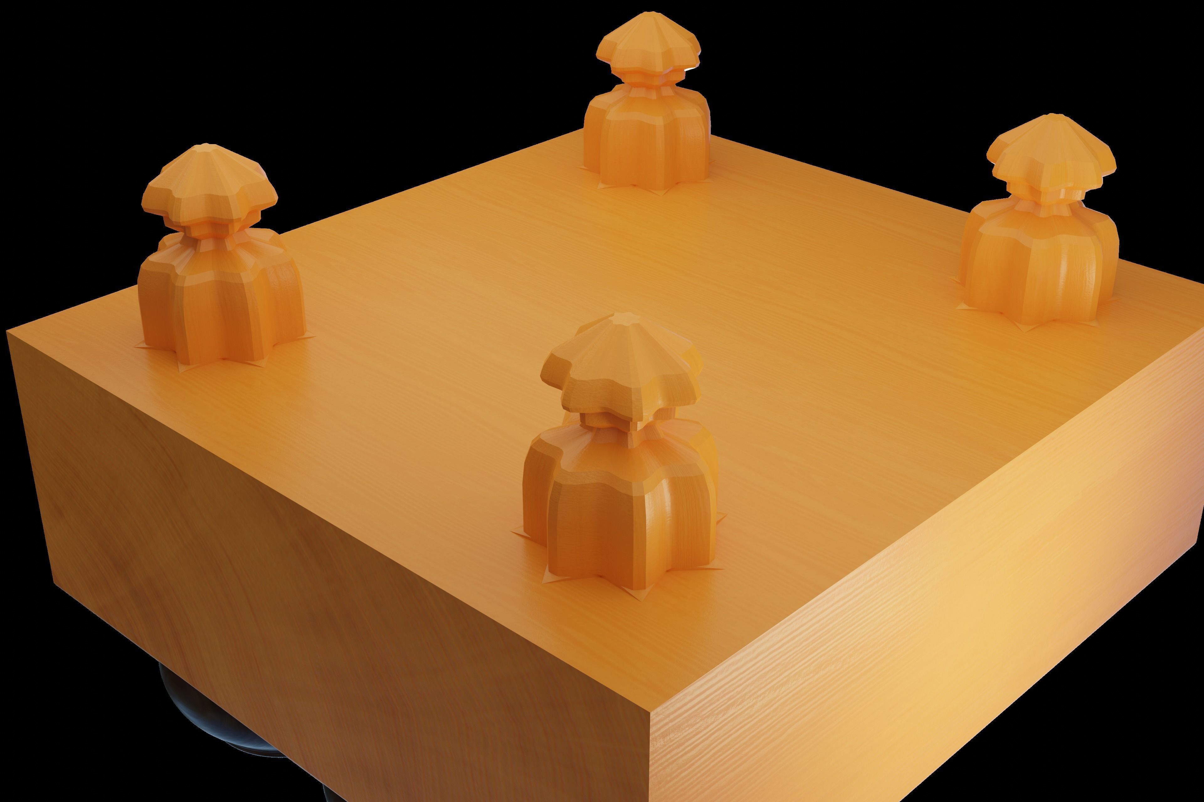 Go set game table Low-poly 3D model_12