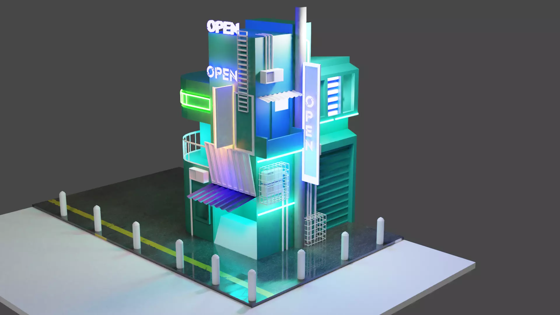 Cyber place 3D model_0