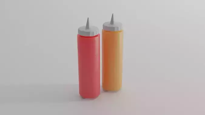 Props ketchup and mustard bottle