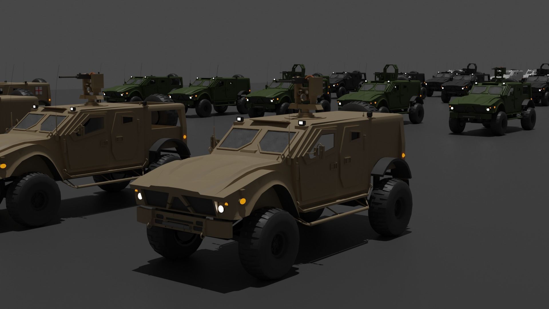 M-ATV Hunter Armored Vehicle  3D model_4