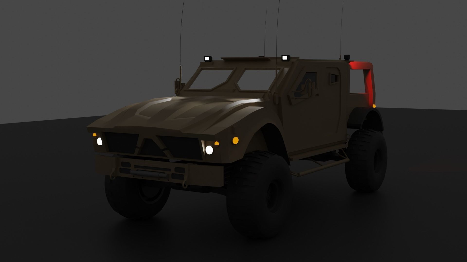M-ATV Hunter Armored Vehicle  3D model_13