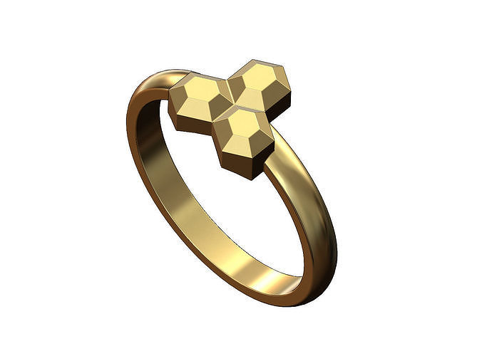Chamfred triangular motif simple band US sizes 5to9 3D print model