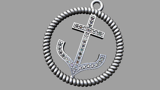 ANCHOR CHARM PENDANT 3D print model_12
