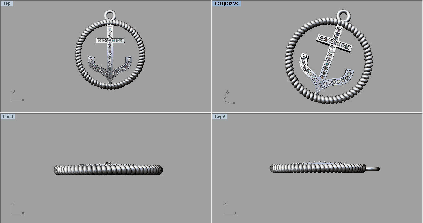 ANCHOR CHARM PENDANT 3D print model_5