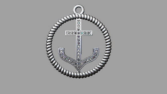 ANCHOR CHARM PENDANT 3D print model_11