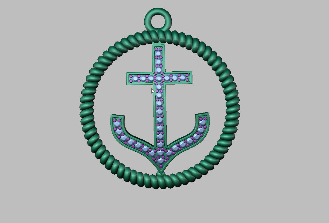 ANCHOR CHARM PENDANT 3D print model_6