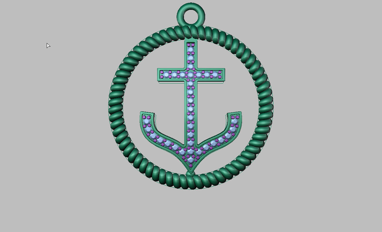 ANCHOR CHARM PENDANT 3D print model_3