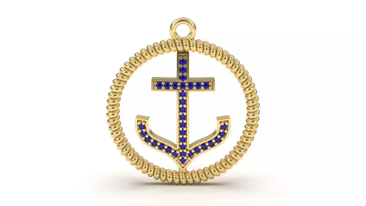 ANCHOR CHARM PENDANT 3D print model_0