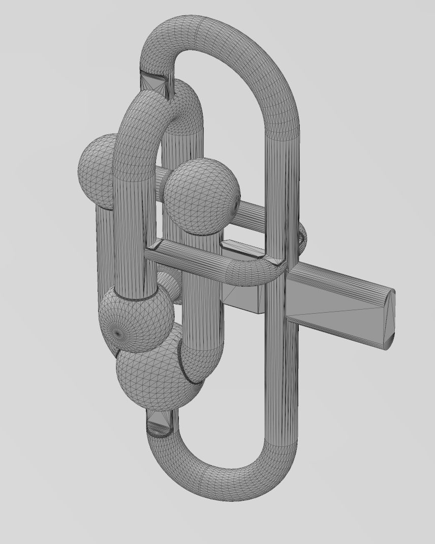 Interlocking 2 hardware links pendant and charm 3D print model_15