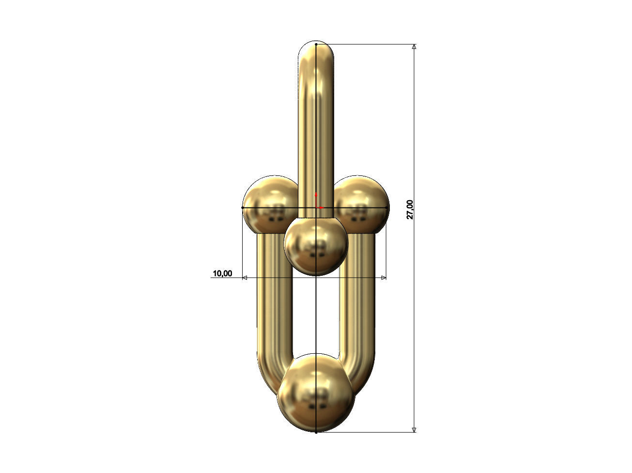 Interlocking 2 hardware links pendant and charm 3D print model_4