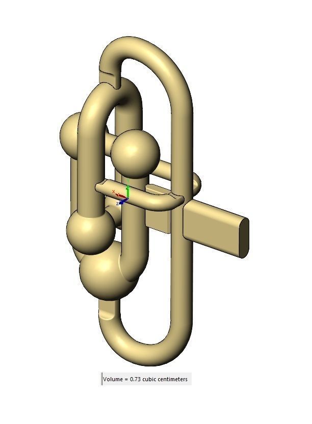 Interlocking 2 hardware links pendant and charm 3D print model_16