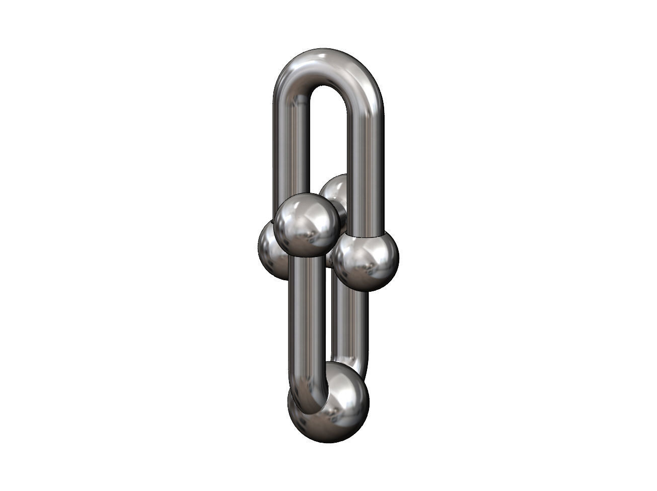 Interlocking 2 hardware links pendant and charm 3D print model_9