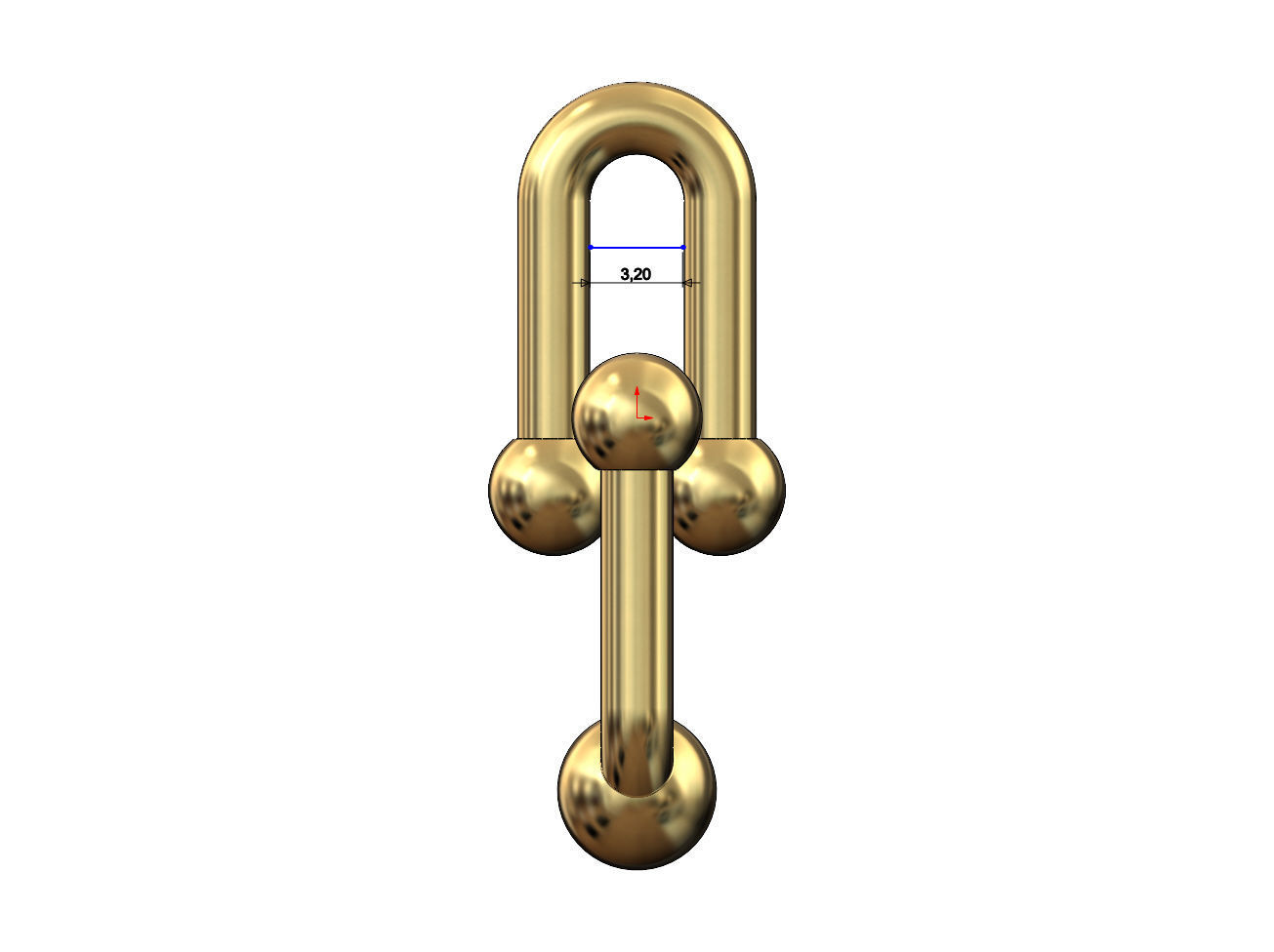 Interlocking 2 hardware links pendant and charm 3D print model_10