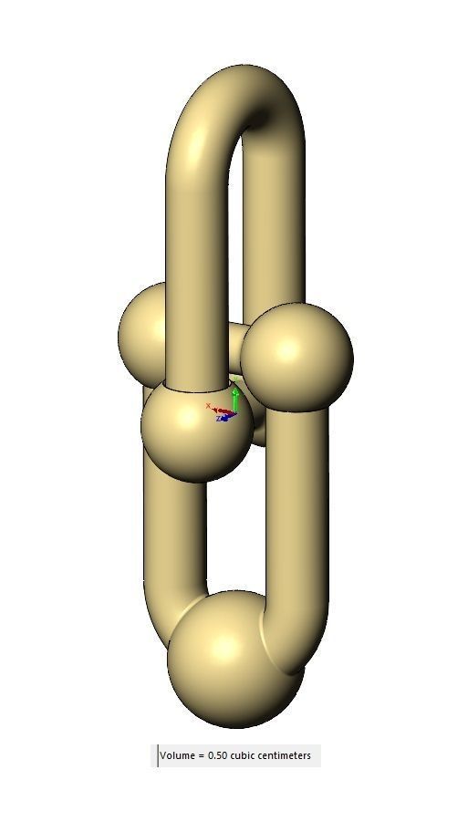 Interlocking 2 hardware links pendant and charm 3D print model_11